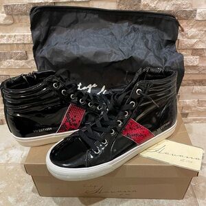 Vintage Havana Snake Eye Black High Top Leather Sneakers Women’s Sz 8-Preowned